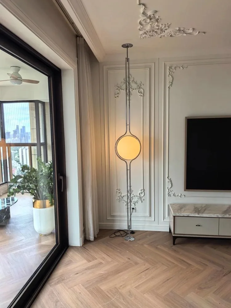 Modern Garrault Delord LED Floor Lamp Chrome Metal White Acrylic Ball Floor Light Living Room Hotel