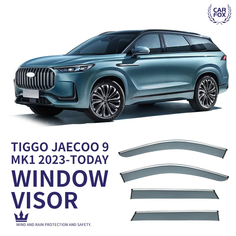 

For Jaecoo J9 2023+ Plastic Window Visor Vent Shades Sun Rain Deflector Guard 4PCS/SE For Jaecoo J9 2023+