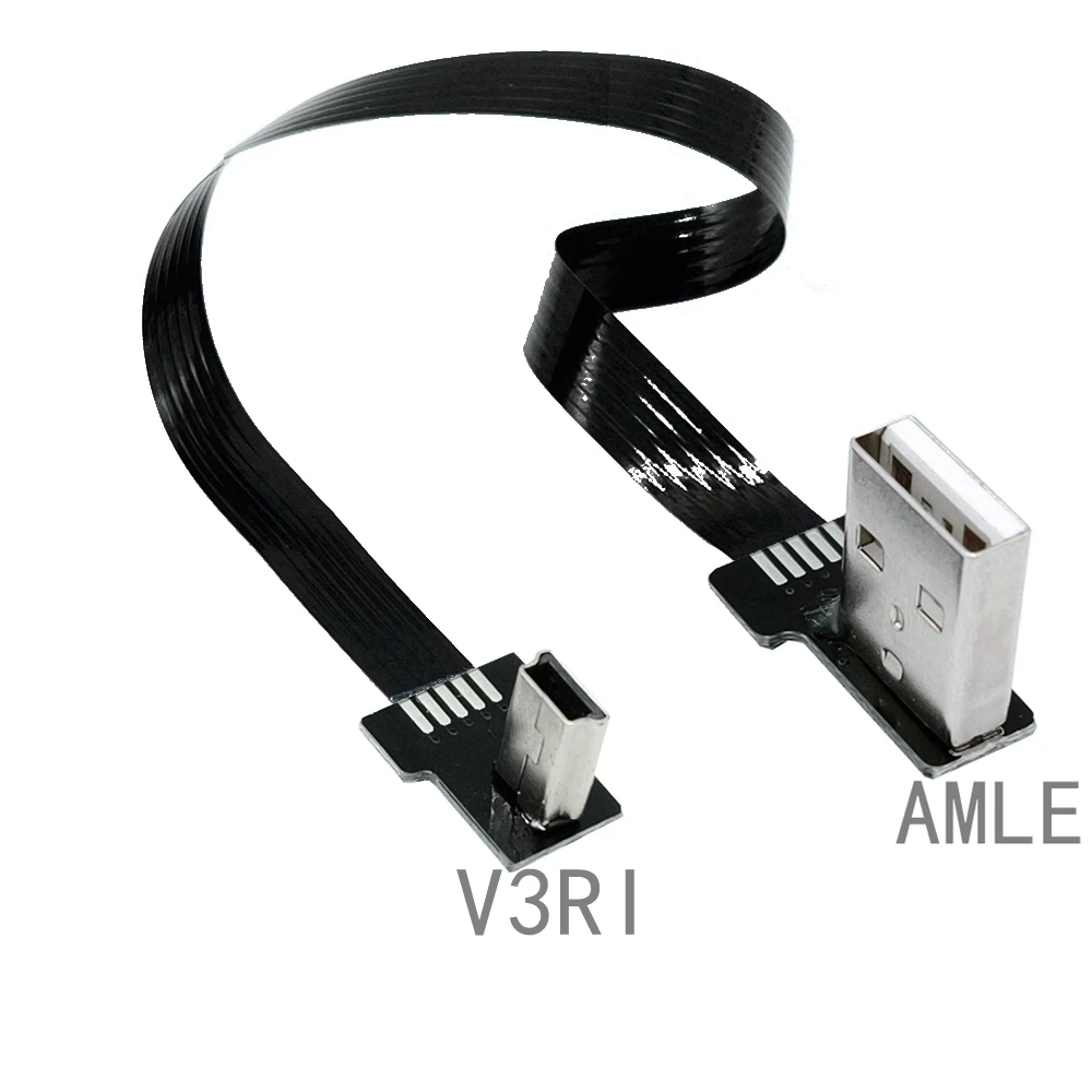 Mini USB data cable elbow T-shaped port v3 old-fashioned driving recorder power cord changed to USB interface universal short wi