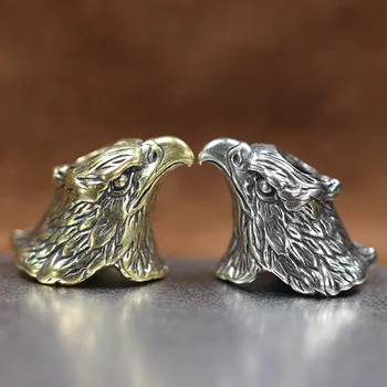 Hayvan Kartal Kafa Heykel Pirinç Bıçak Boncuk EDC Açık DIY Paracord El Yapımı Dokuma Kordon Kolye Aksesuarları Bilezik Takılar