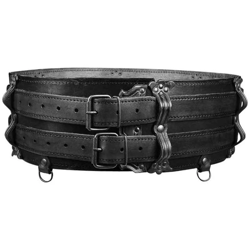 Ceinture de harnais en cuir Viking pour hommes et femmes, accessoire de taille à Double sangle celtique, ceinture Steampunk pour hommes et femmes