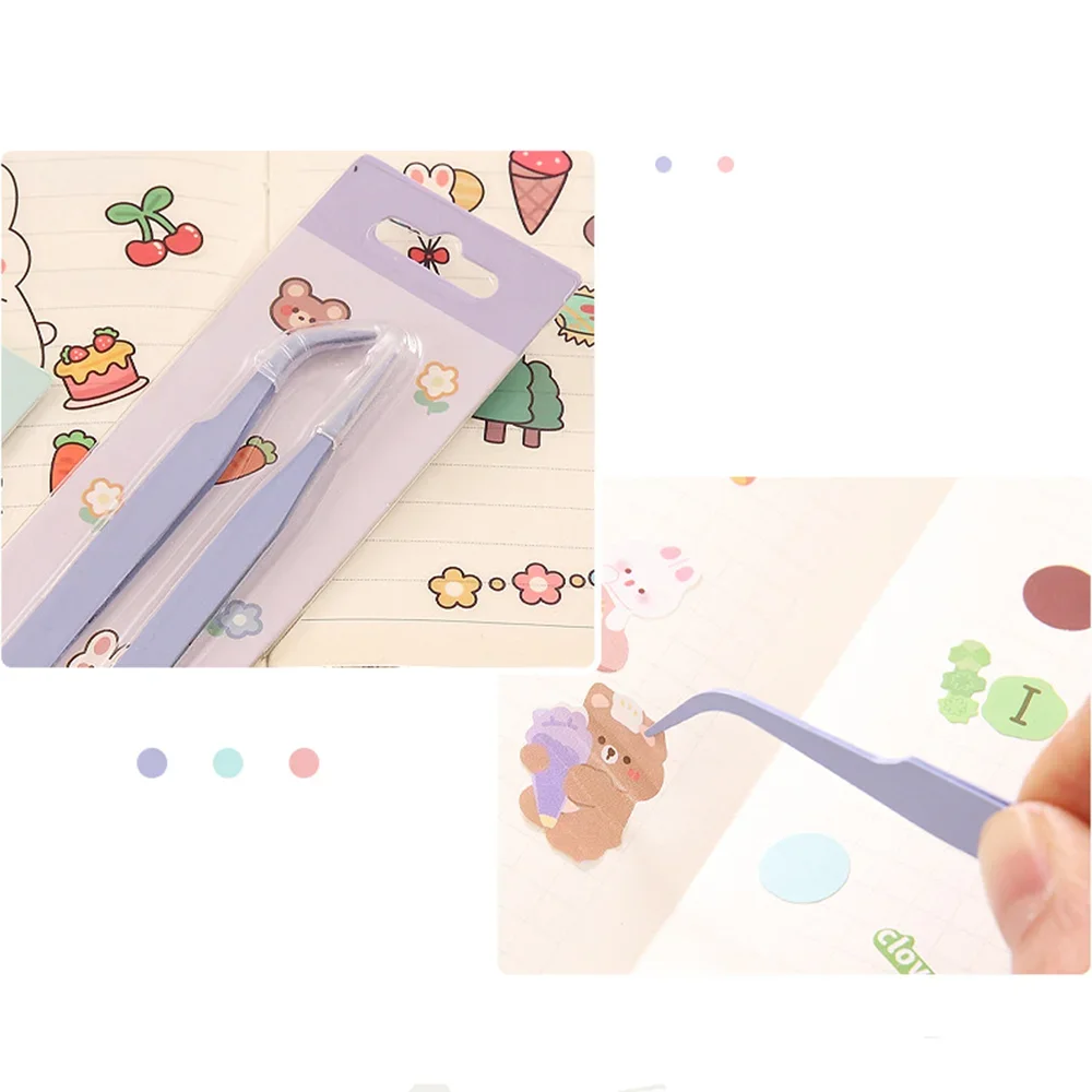 Colorful Macaron Multifunctional Tweezers DIY Hand Ledger Sticker Tool