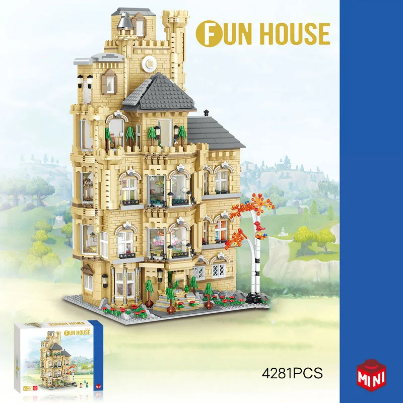 City Street View Architecture Toyshop Mini Block Streetscape Fun House Model Build Brick Figure Assemble Toy Collection For Gift