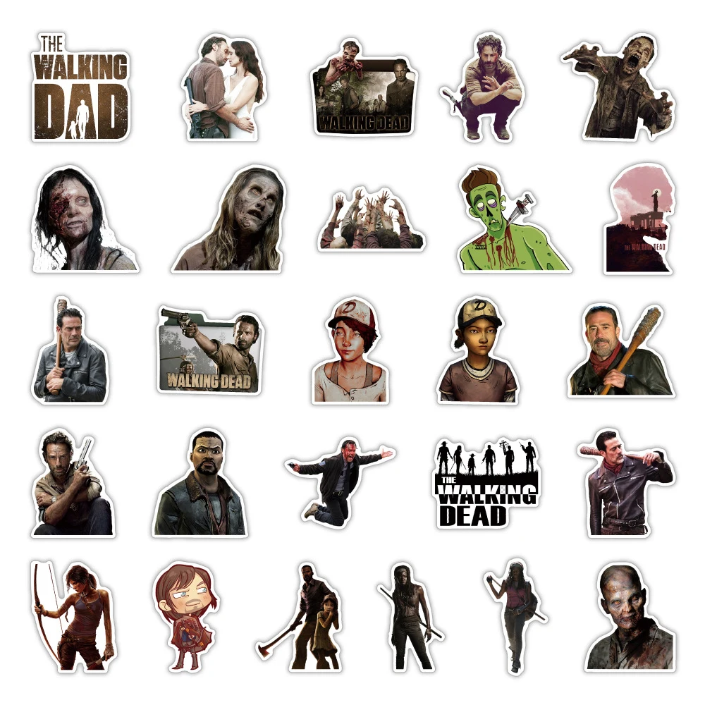 10/30/50PCS TV Show The Walking Dead Stickers Horror Movie Graffiti Sticker Toy Gift DIY Laptop Luggage Wall Fridge Decals