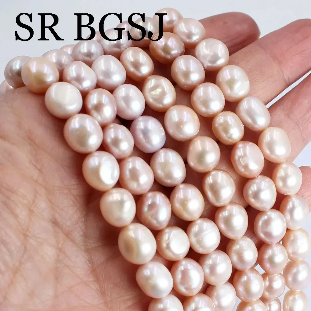 

9-10mm 14inch AAA Pink Purple Natural Freshwater Pearl Baroque Bead For Jewelry Making DIY