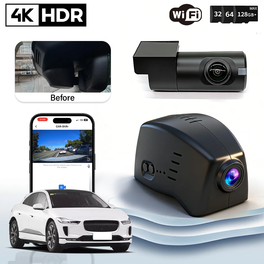 

HD 4K 2160P Car Dvr APP＆WIFI Control DashCam, High Quality Video Recorder For Jaguar I-PACE IPACE I PACE Loop recording camera