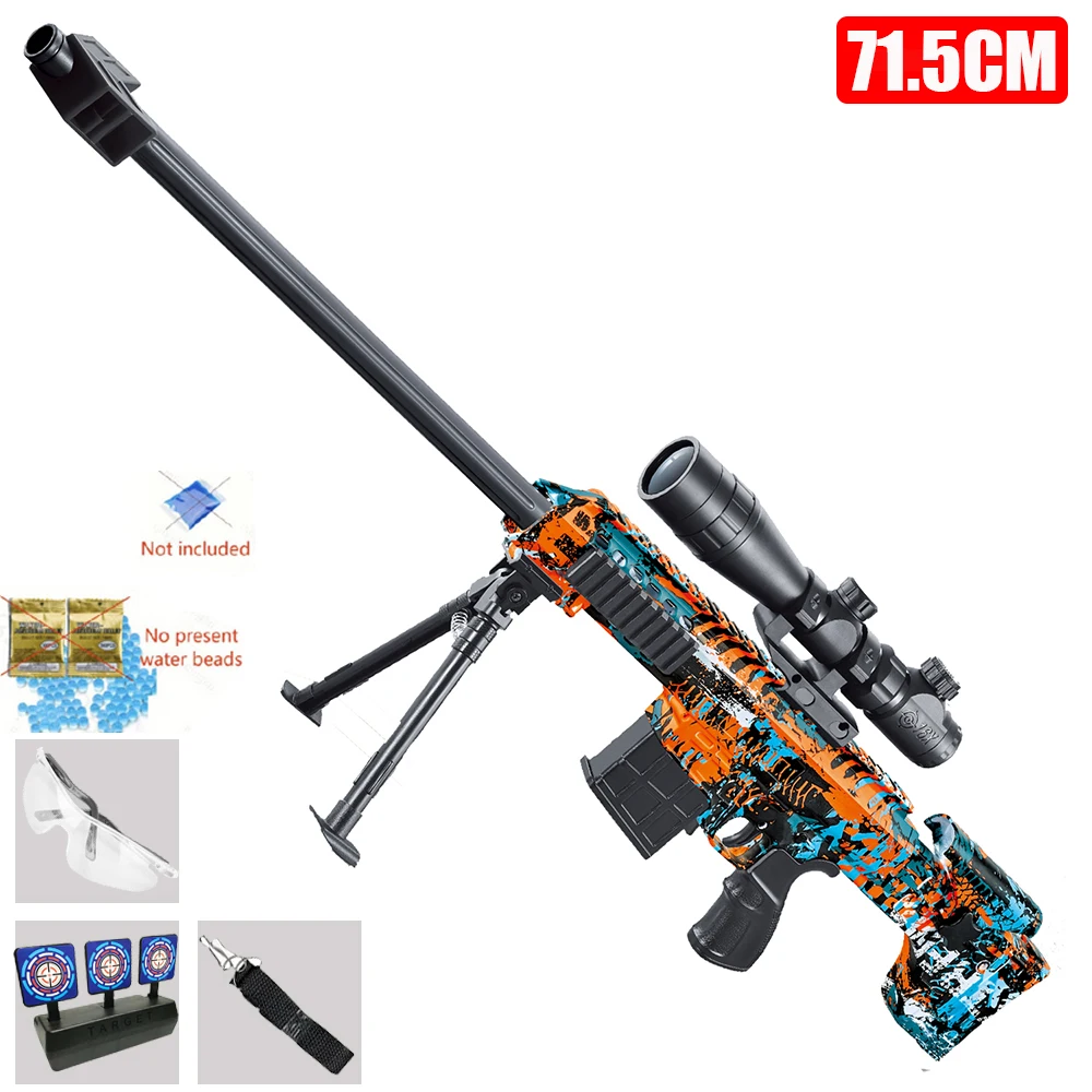 マガジンを手動で引き下げて、7～8mmのゲル弾を発射するバレットおもちゃの銃をロードします。 男の子のおもちゃゲームは同じ休日の誕生日プレゼントです