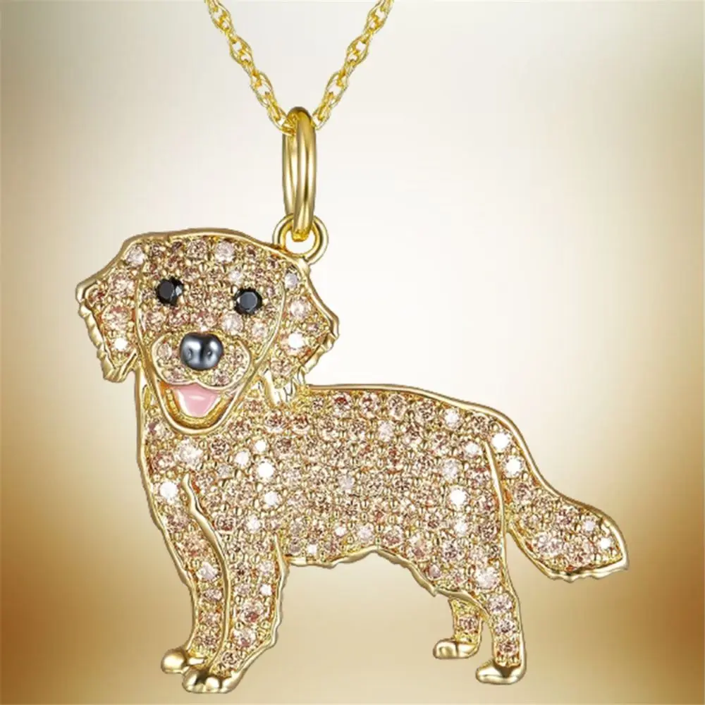 Exquisite French Bulldog Beagle Pendant Rhinestone Poodle Pet Puppy Necklace Cute Shiba Inu Dog Necklace Women Men