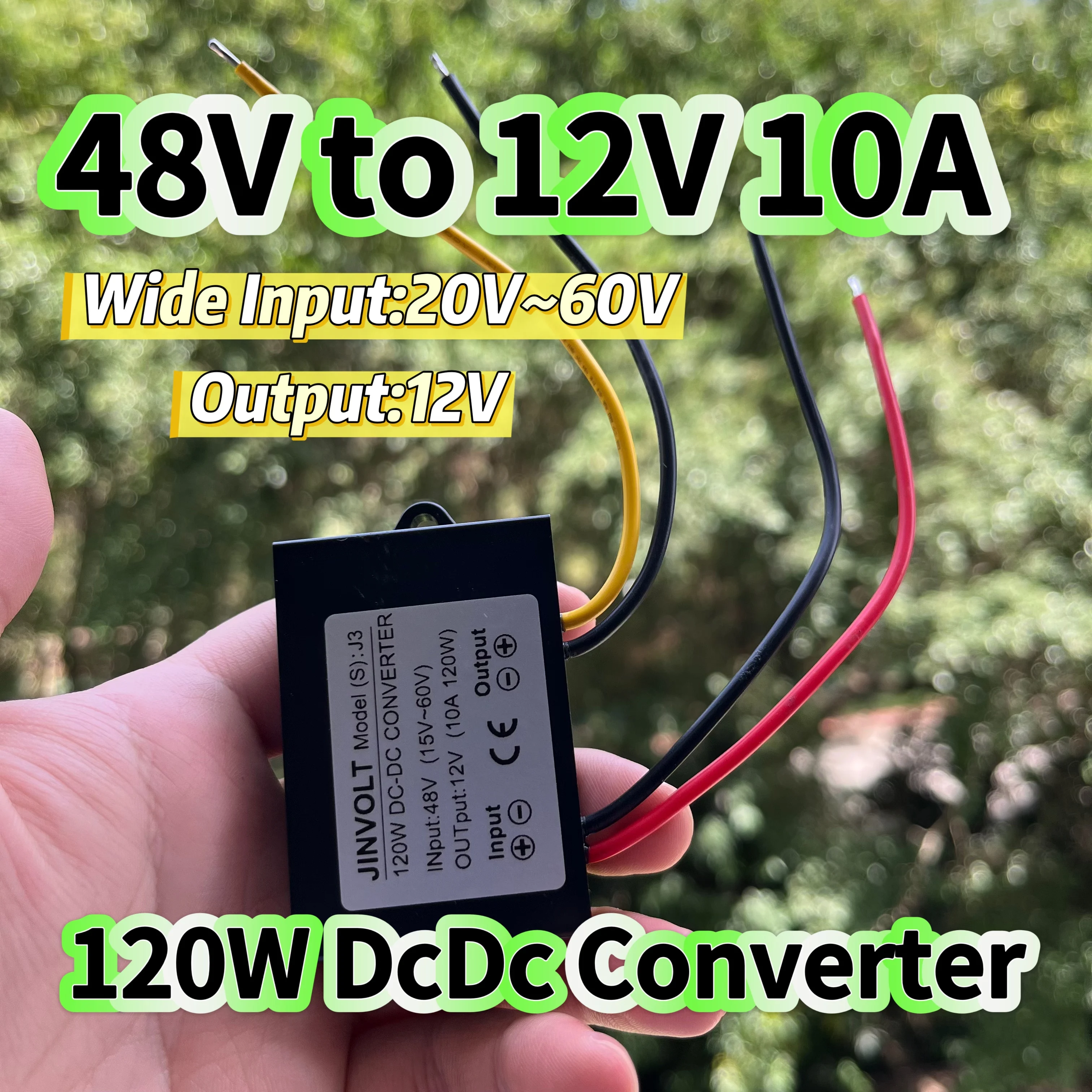 

48V TO 12V 10A 120W DC-DC Buck Converter (20V~60V Input, 12V 10A Output), 48V Step-Down To 12V Constant Voltage Power Supply