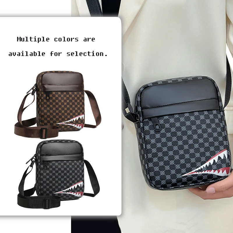 

Sleek Multi-color Crossbody Bag for Daily Commute Stylish Shark-detail Multi-pocket Lightweight Versatile Casual Fashion Bag