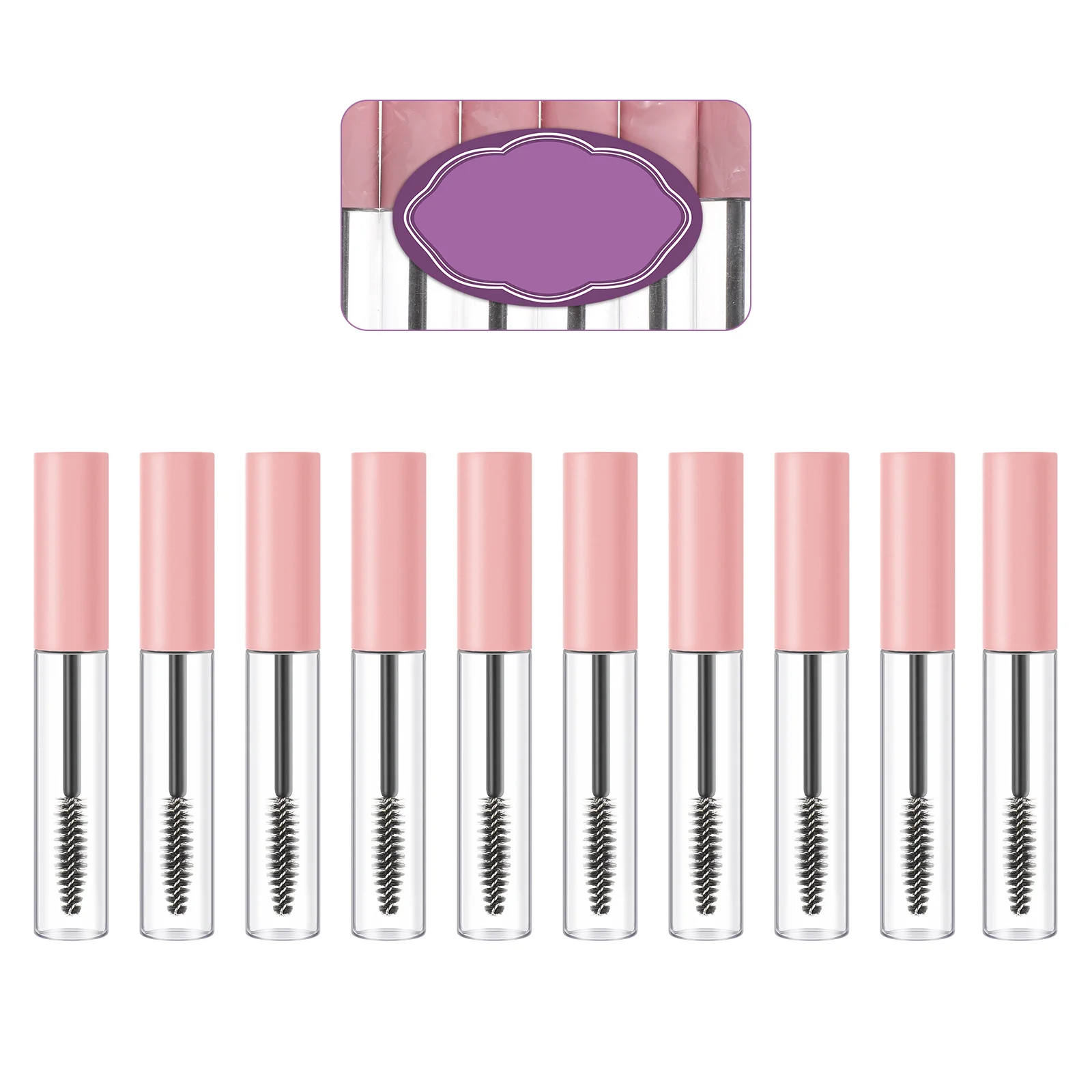 หลอดเปล่า 10 ชิ้นสำหรับทำมาสคาร่า ลิปกลอส DIY พร้อมแปรงพกพาสะดวก ภาชนะพลาสติกกันรั่ว อุปกรณ์แต่งหน้า