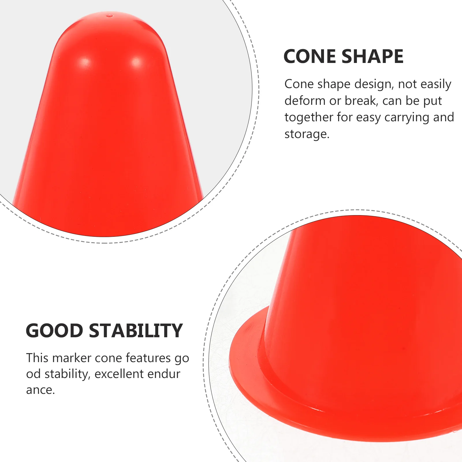 

20 Pcs Roller-skating Pile Barrier Cones Skate Plastic Training Practice Safety Agility Sports Mini for Soccer Obstacle