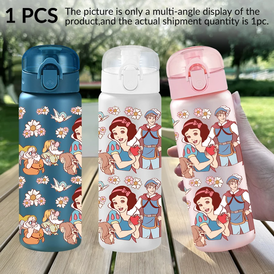1 pezzo Disney, Biancaneve, Sette Nani, modello bottiglia d'acqua in plastica da 26 once, tazza d'acqua per sport all'aria aperta, regalo di compleanno/ritorno a casa