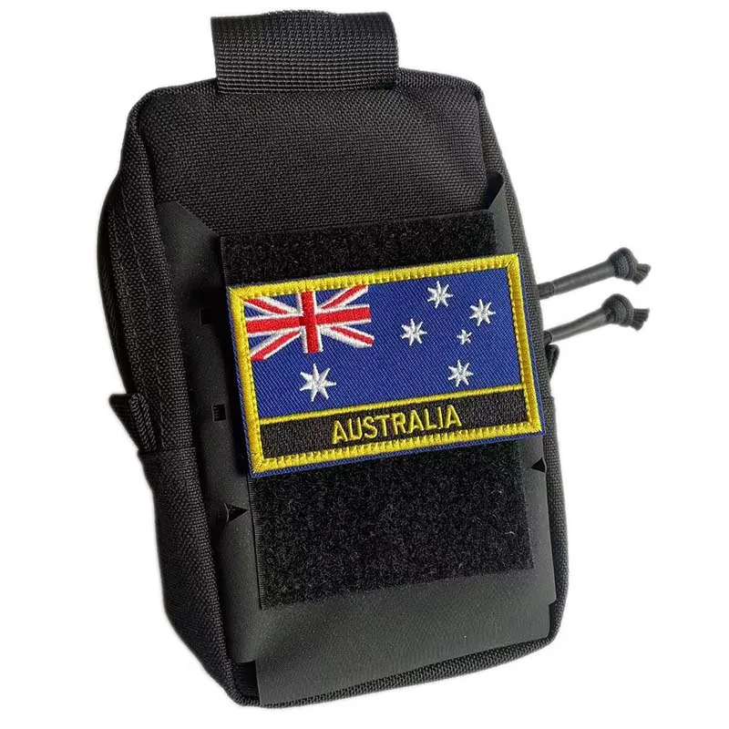 Aufnäher mit australischer Flagge, gestickte Applikation, PVC-Moral-Emblem, IR-infrarotreflektierendes Militärabzeichen, taktischer Aufkleber für Rucksack – Detail 3