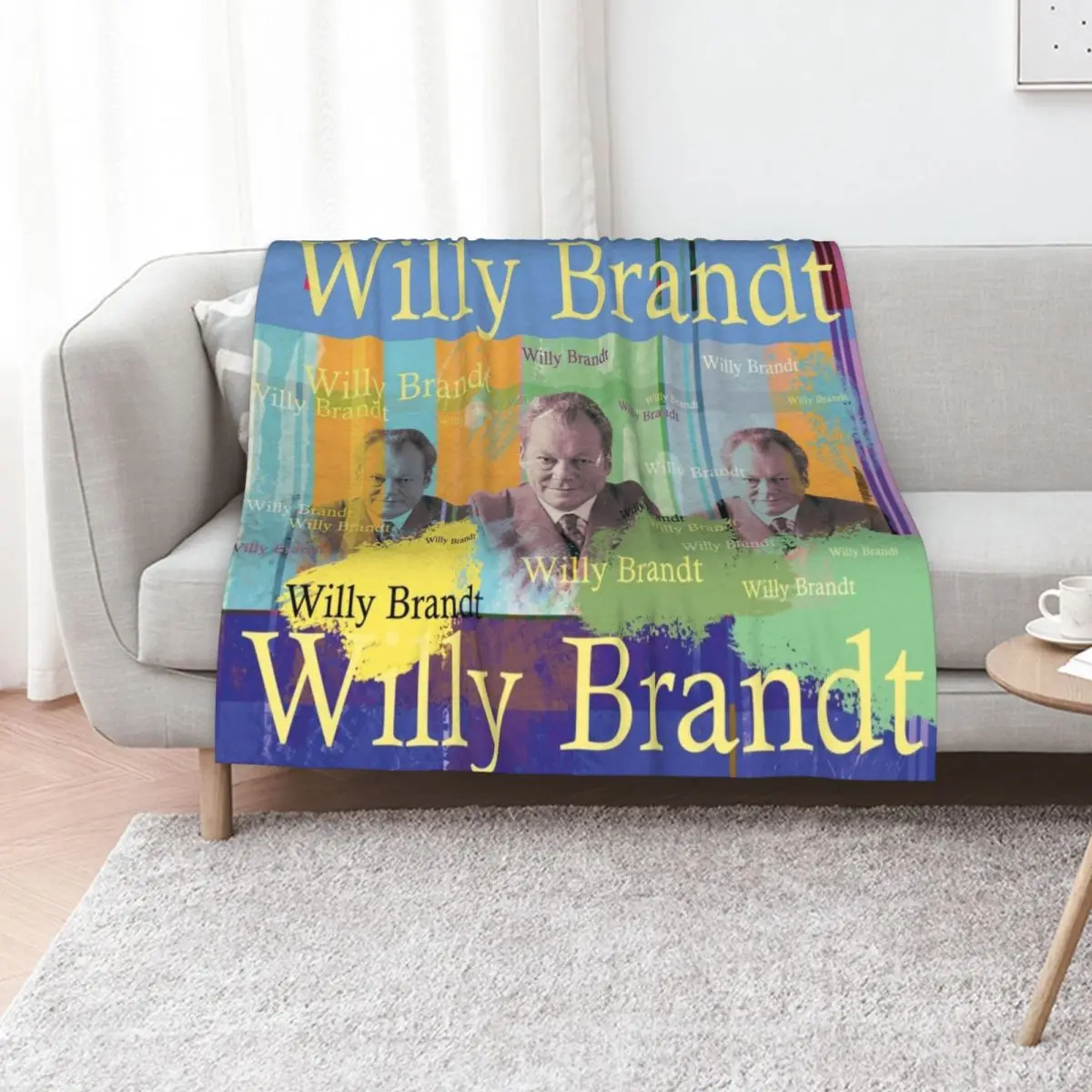 Willy Brandt Portrait Throw Blanket Quilt anime Polar Luxury Thicken cosplay anime for babies Blankets