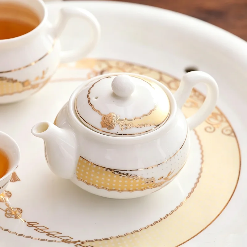 14pcs set, real bone china kettle and cups set, ceramic kung fu tea set japan style, tea pots tea set china for tea ceremony