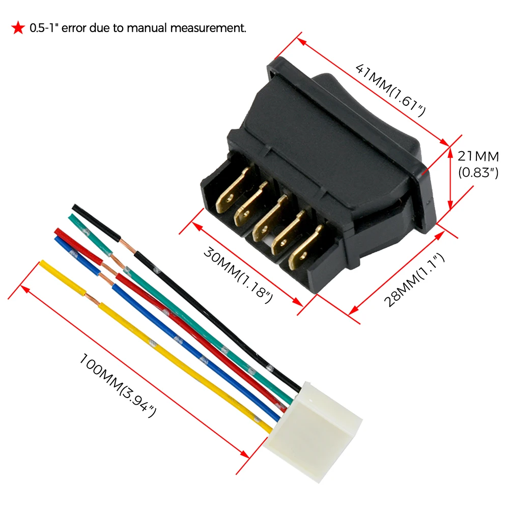 Professional 5Pin 12 For 24V Black Car Power Window Switch With Plastic Lamp Electronic Components Universal For Cars