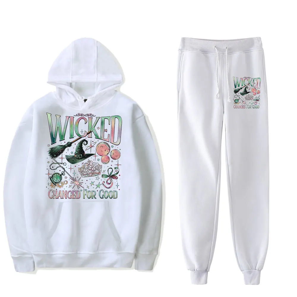 Wicked Changed For Good Vintage 90s PULLOVER moda Merch sudaderas con capucha conjunto deportivo sudaderas con capucha de dos piezas mujeres hombres ropa