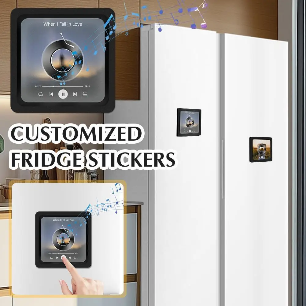 Customized Album Music Fridge Stickers Personalized Fridge Magnet Music Movement Can Play Songs Christmas Gifts Decorations