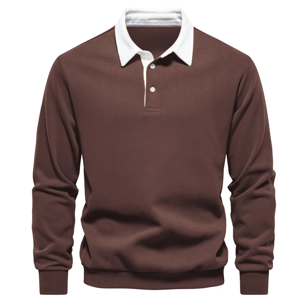 2023 Lente Herfst Polo Hals Sweatshirts voor Mannen Mode Smart Casual Katoen Heren Hoodies Sweatshirts Hoge Kwaliteit Trui Tops