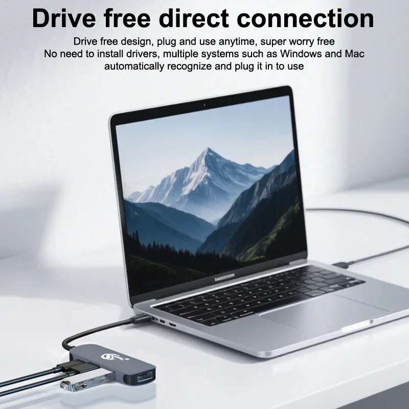 USB-концентратор 6 в 1, с разветвителем, устройство чтения карт памяти типа C, совместимая док-станция USB3.0, адаптер для ноутбука, SD TF для MacBook IPad