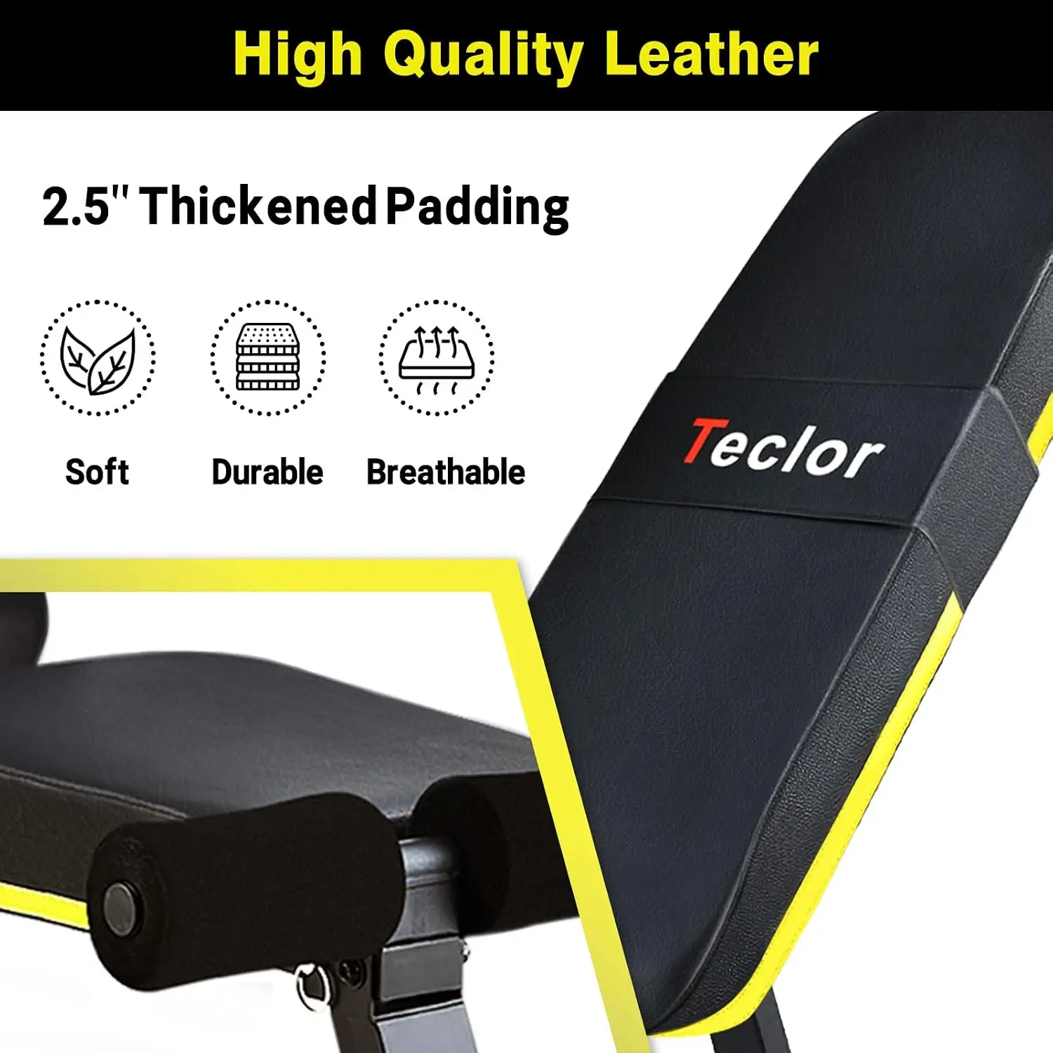 Foldable Adjustable Weight Bench for Home Gym, Strength Training Exercise Bench with 10 Backrest Positions, Upgraded Thickened Steel Frame Supports Up to 700 lbs