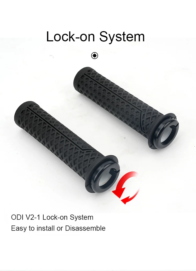 ODI VS-21 MTB-Lenkergriffe, Silikon-Lock-On-Fahrradabdeckung, aktualisiertes Waffelmuster, rutschfeste Stoßdämpfung, Griffteile – Detail 10