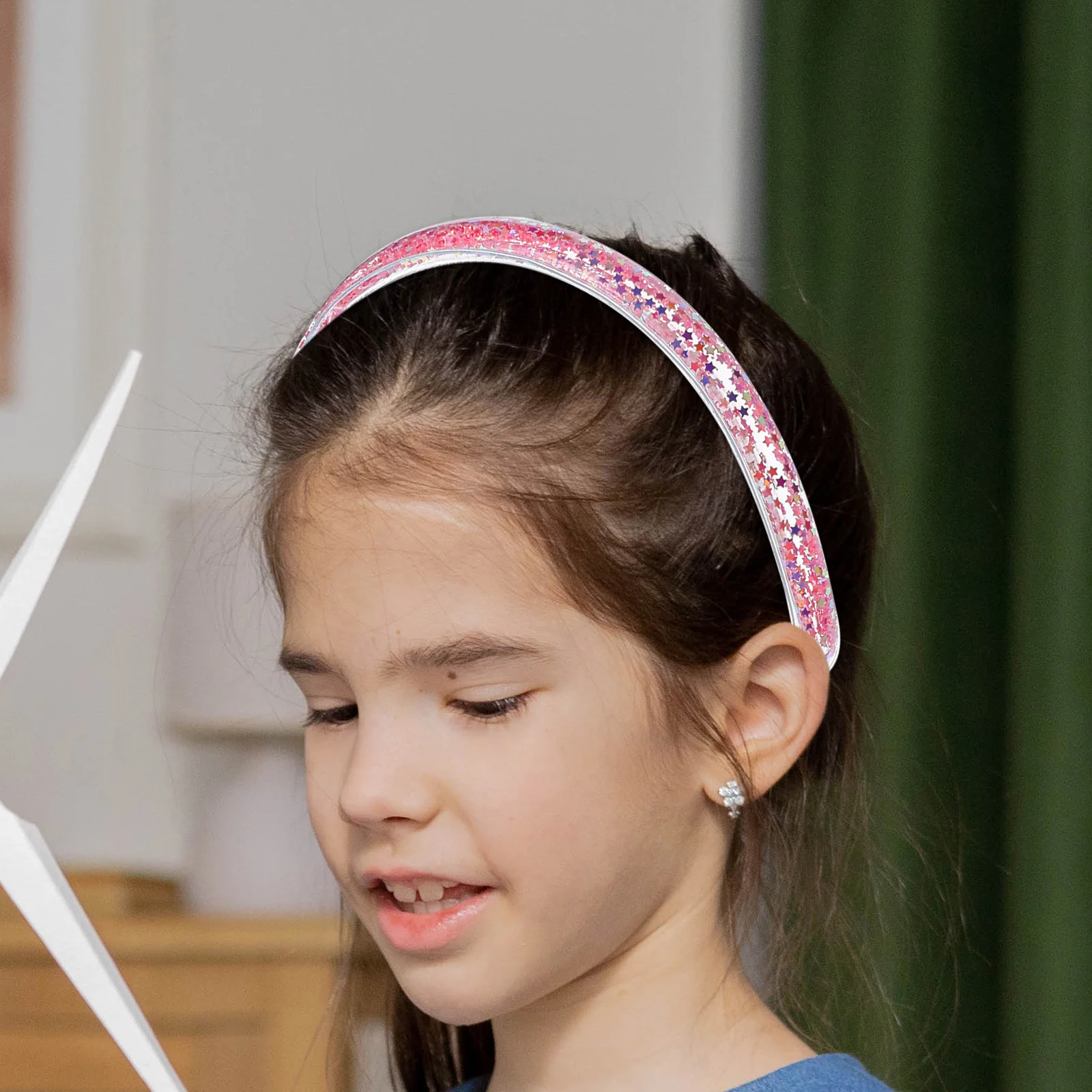 

5Pcs Womens Sequin Headbands Quicksand Padded Headbands for Hair Styling Daily Party Travel Embellished Hair Accessories