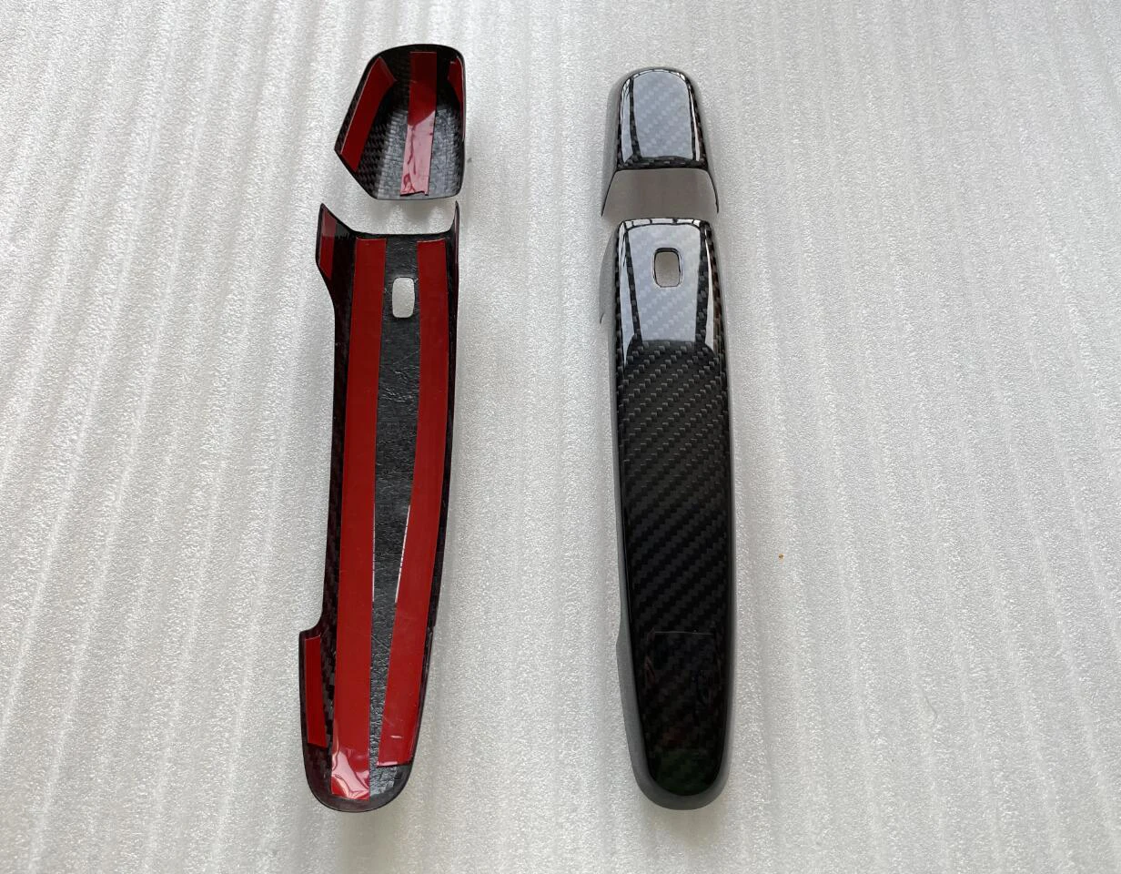 2016-2017 For Chevrolet Camaro  Add On Style Gloss Black Dry Carbon Fiber Door Handle Cover 4 Pcs/Set With Smart Keyhole