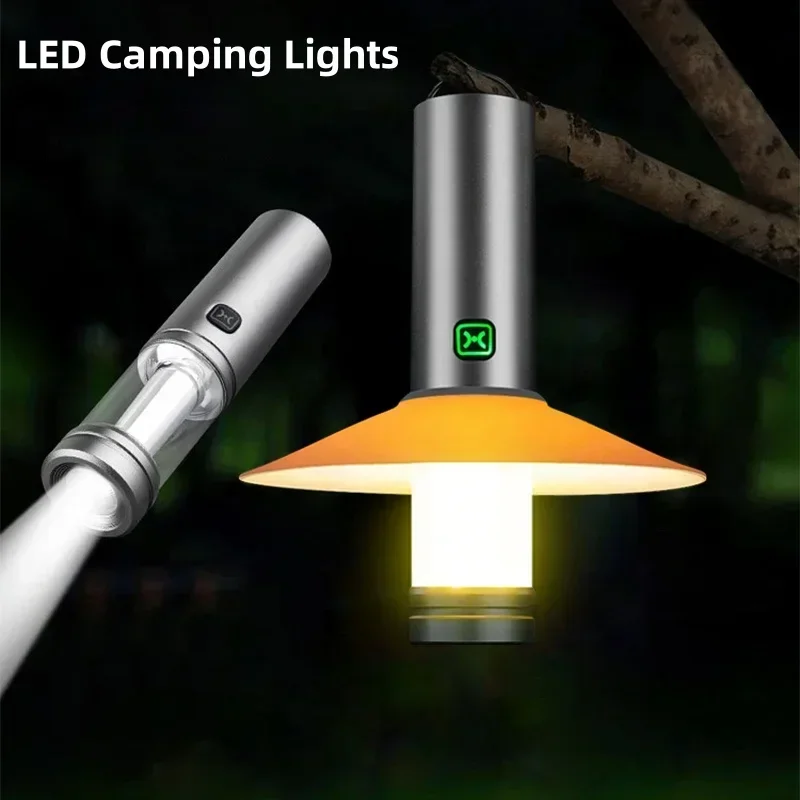 

LED Camping Lights Portable Rechargeable Outdoor Waterproof Camping Tent Lamp Multifunctional Emergency Ambient Hanging Light