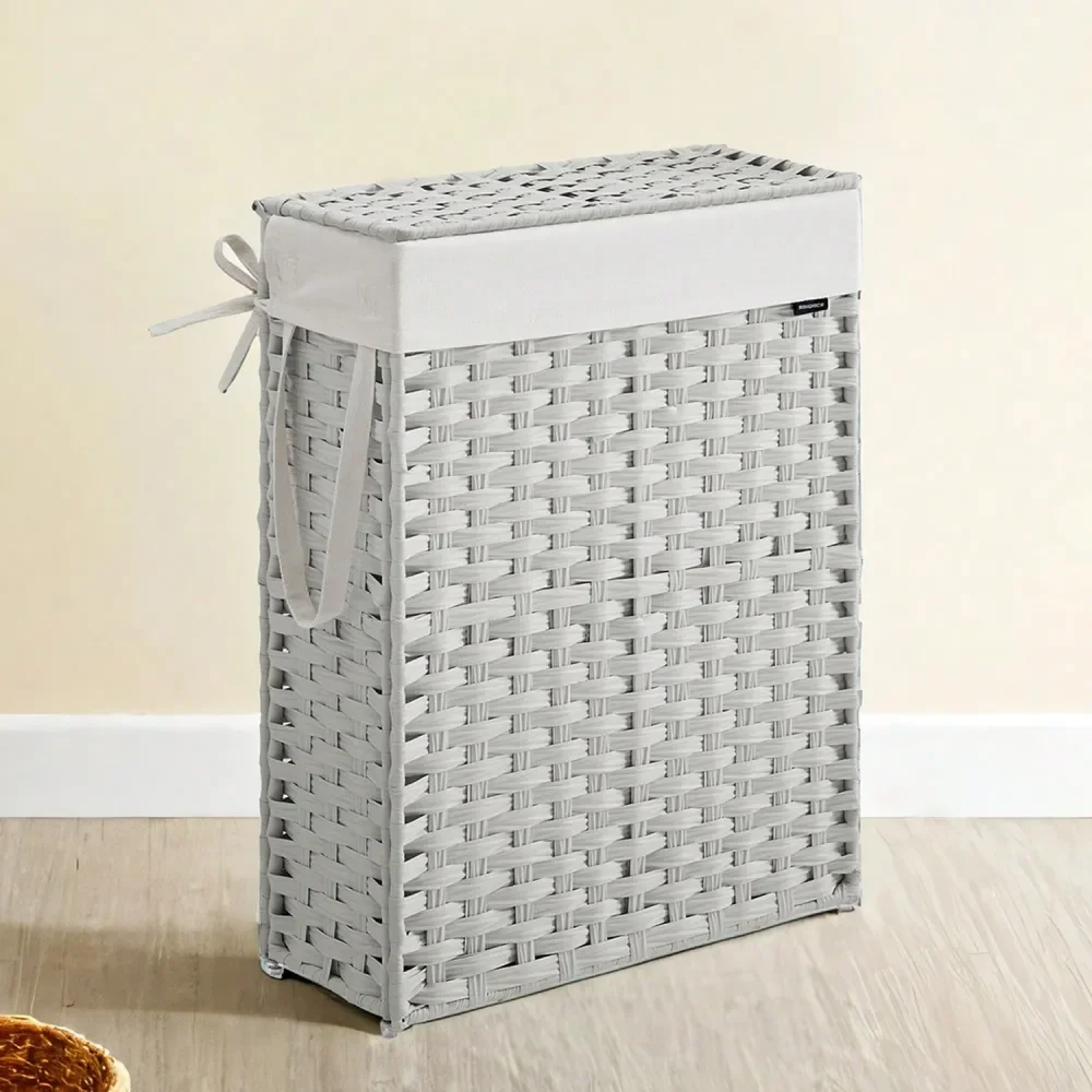 

Laundry Baskets Organization Storage Organization 14.5 Gallon Slim Laundry Hamper With Lid Rattan Foldable Clothes Laundry Baske