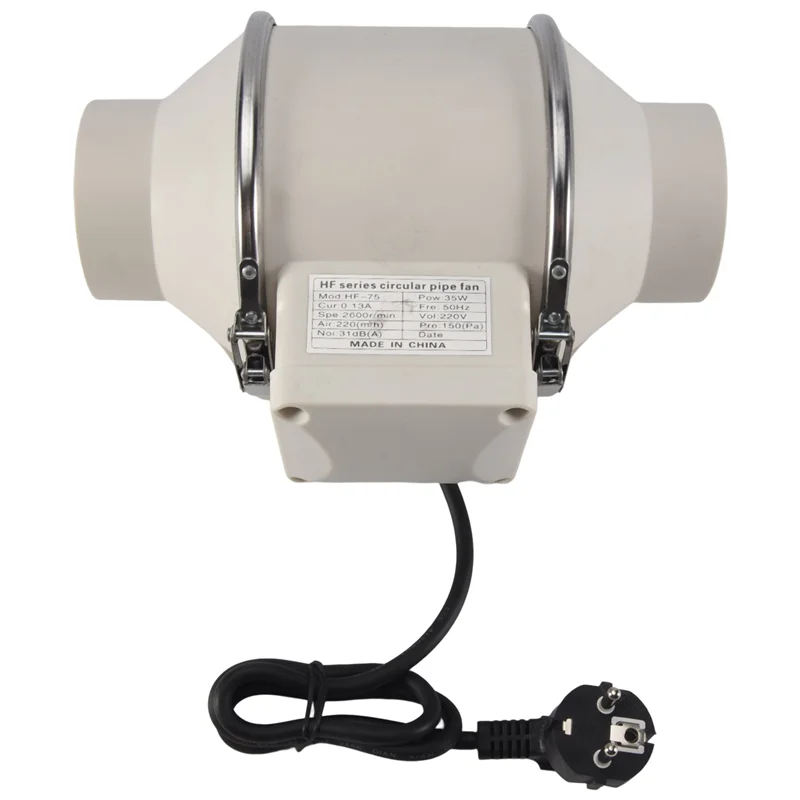 GOOD-35W Tubo del bagno Condotto Ventilatore Sfiato Sala di scarico Ventilatore in linea Cucina Diffusore d'aria Ventilatore per condotto Coltiva Tenda Ventilatore Spina UE