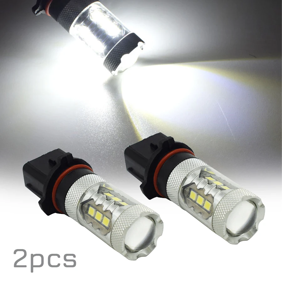 

2pcs 80W P13W LED light Fog Bulb DRL 16SMD 16LED for Chevy Camaro 2011-2013 White