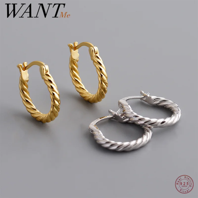 

Женские серьги-кольца WANTME из серебра 925 пробы, в европейском стиле
