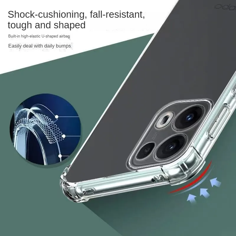 حافظة من البولي يوريثان المقاوم للصدمات بأربعة زوايا لهاتف OPPO Reno 13 Pro 5G Reno13 F FS 13F 13FS غطاء حماية شفاف كابا Fundas Coque