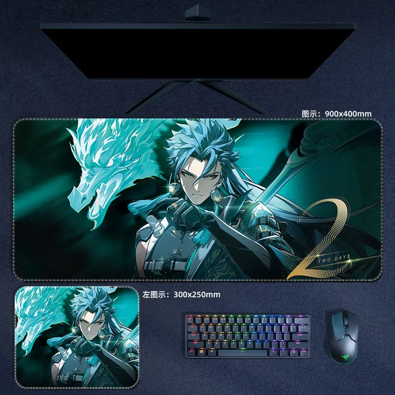 Imagem -02 - Wuthering Waves Mouse Pad Jiyan Baizhi Sanhua Calchário Danjin Xxl Computador Computador Portátil Anime Gaming Acessórios Desk Mat