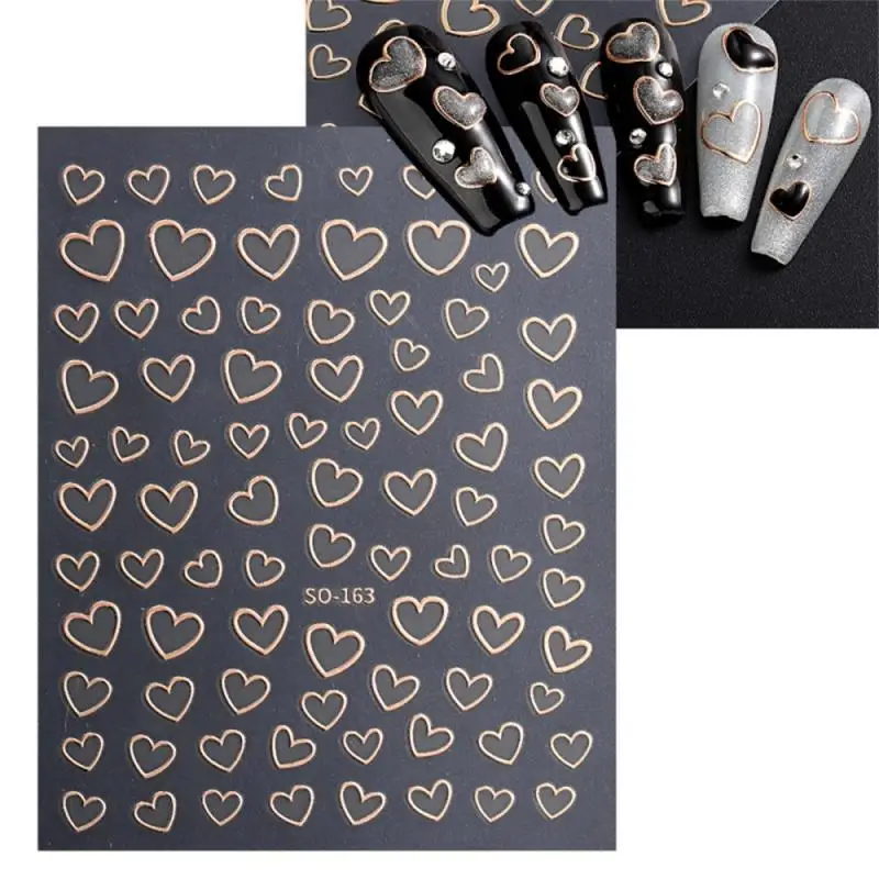 Cute Stickers Charming 2g Rose Gold Nail Decoration Nail Stickers Demand Heart Nail Stickers Durable 8cm * 10.5cm Ease Of Use Ms