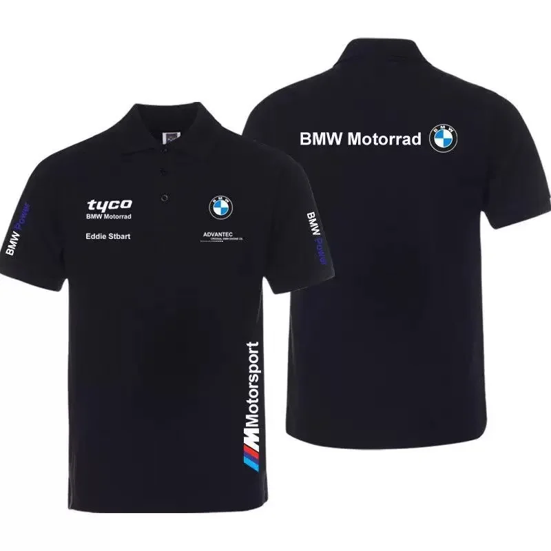 

2025 New Hot Selling BMW Men's Short sleeved Polo Shirt Summer New Polo Collar 4S Store Work Pants T-shirt