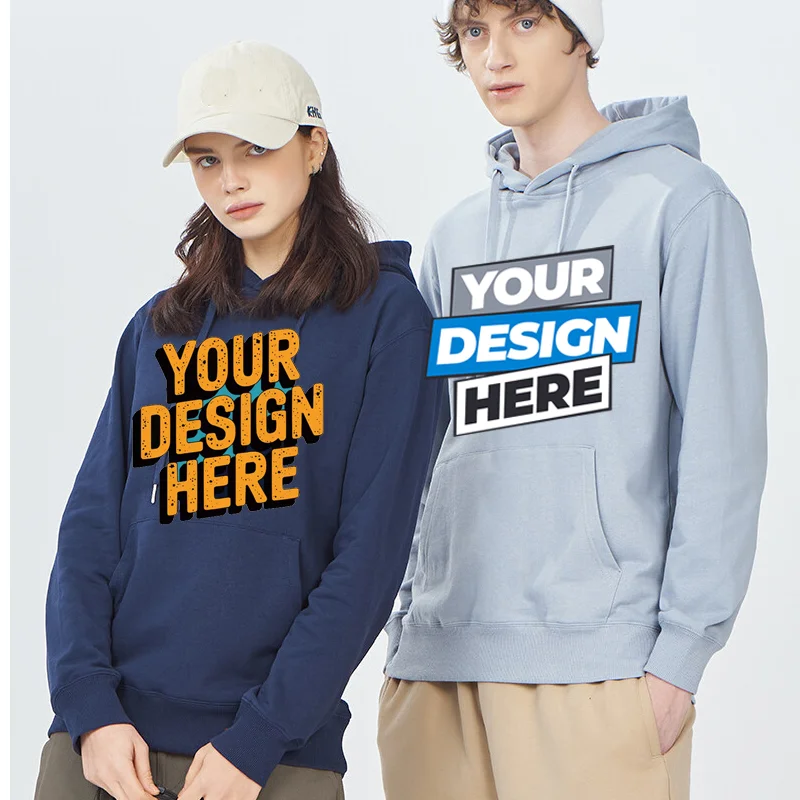 

Customized Your Picture Text Logo Hooded Pullover Men's and Women's Plus Size Loose Pullover Fashion Sweatshirt Casual hoodies