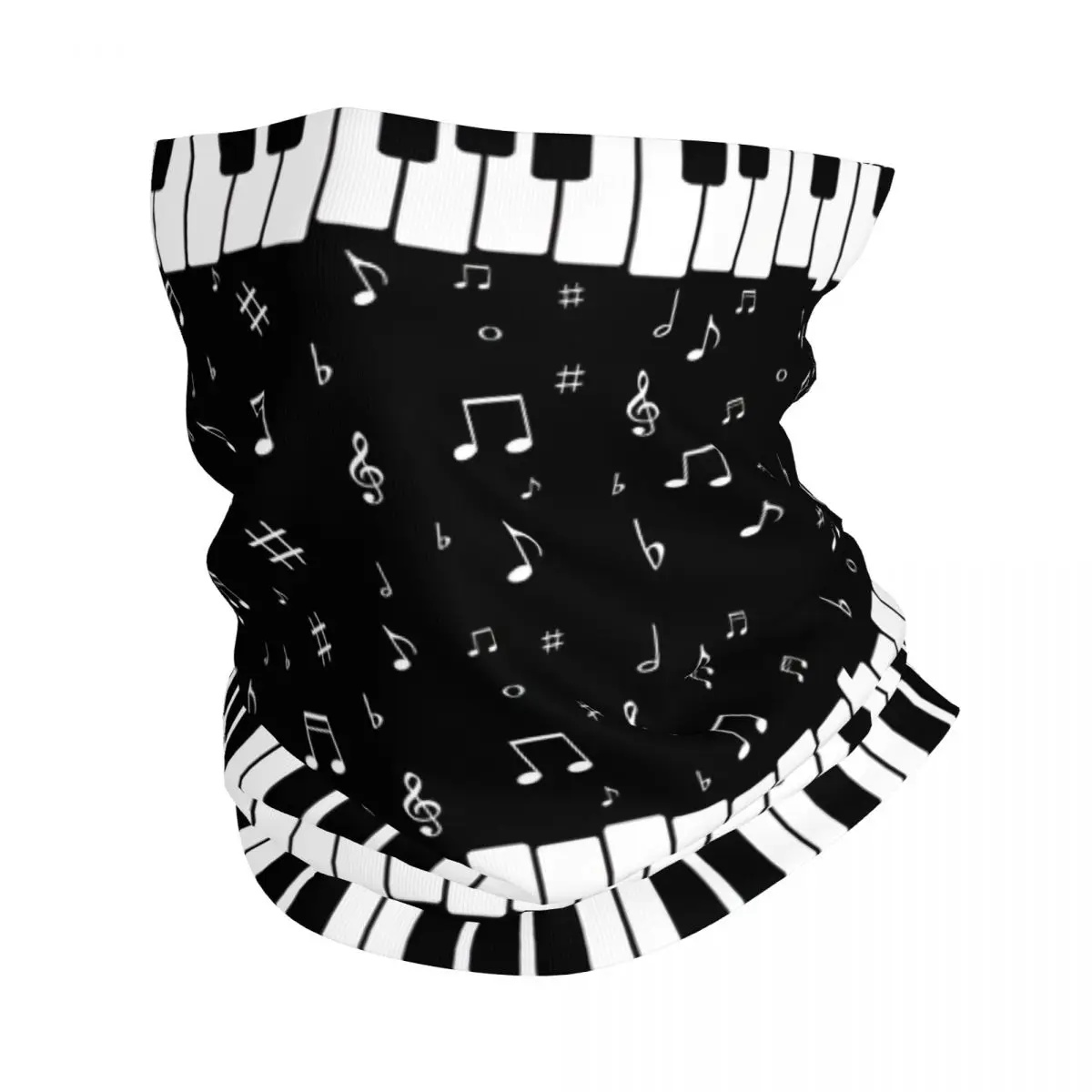 Piano Music Note Thin Wrap Scarf Bandana Neck Gaiter Face Cover Headband