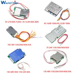 BMS 3S 4S 7S 10S 13S 14S 18650 Li-ion Lithium Battery Protection Board 3.7V 24V 36V 15A 35A 100A Ternary Same Port Charge Board