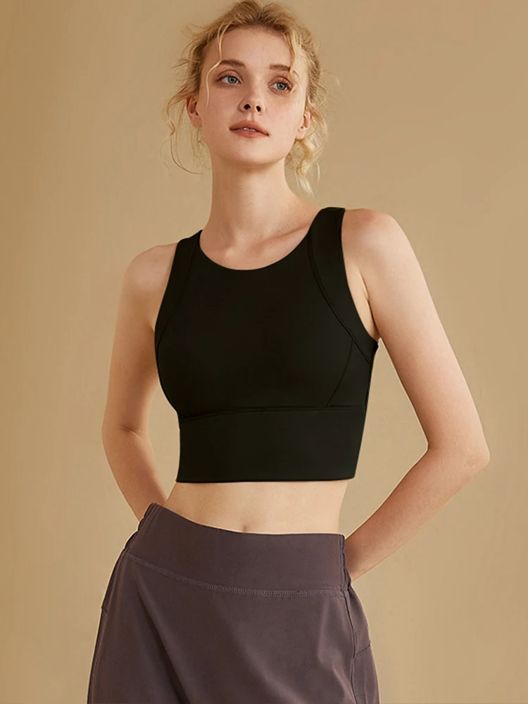 Damen-Sport-BH mit festem Brustpolster, stoßfest, Workout-Tanktop, bequem, schnell trocknend, dehnbar, für Fitness, Laufen, Pilates, Sport, Yoga