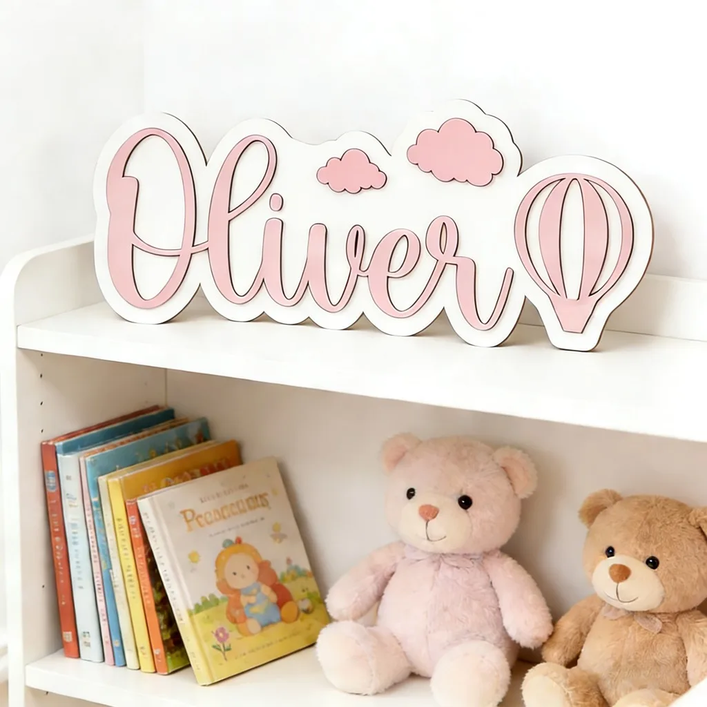 Personalized Custom Wooden Name Plaques | Irregular Shape, Contemporary Style, Wall Hanging, Suitable for Indoor and Outdoor view 3