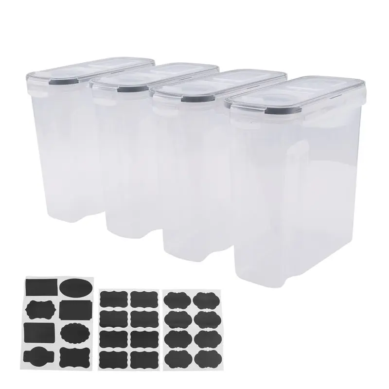 A7THK-4Pcs Cereal Storage Container Set, PP Airtight Food Storage Containers 2.5L For Cereal, Snacks And Sugar