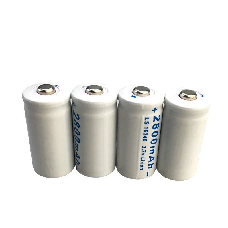 Batterie lithium-ion aste pour caméra de sécurité, 3.7V, 2800mAh, CR123A, RCR 123, ICR 16340, chargeur inclus