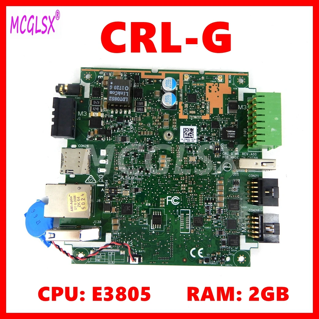 CRL-G  Mainboard For Dell Inc. Edge Gateway 3001 Laptop Motherboard with E3805 CPU 2GB-RAM CN- 0YMHCG 100% Tested OK