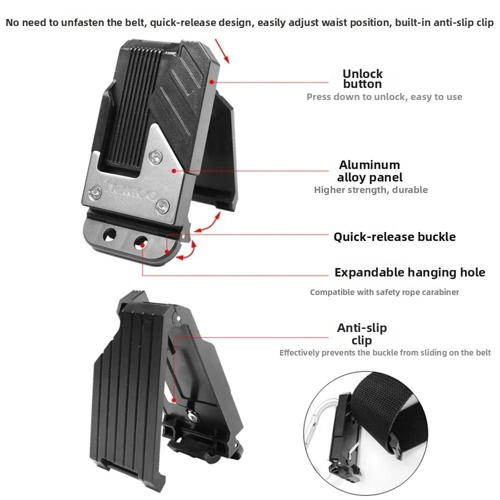 New Universal Quick Release Buckle Quick Attach ABS Waist Buckle Aluminum Alloy Non-slip Power Tool Clip Electric Drill