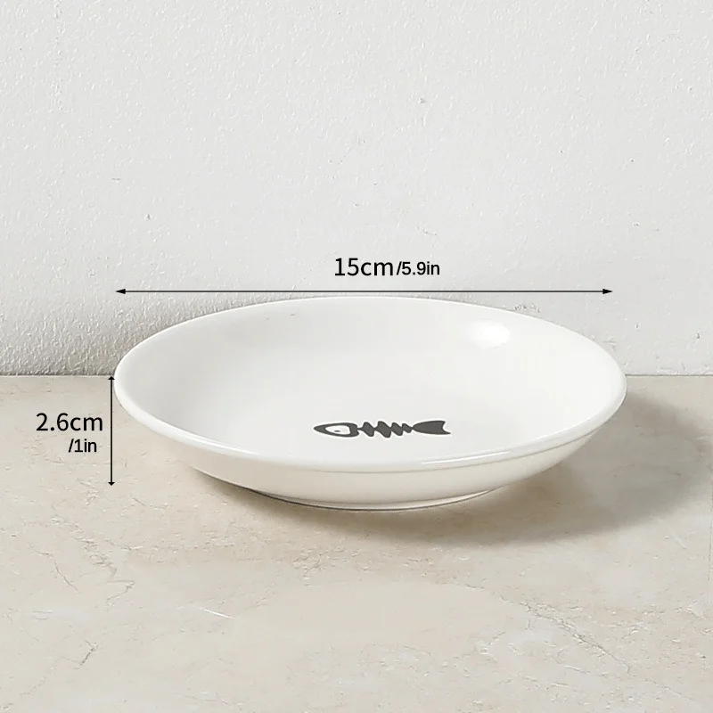 طقم مكون من قطعتين (رف واحد + وعاء قطعة واحدة) وعاء قطط من السيراميك عالي الارتفاع، سهل التنظيف قطعة واحدة من وعاء طعام القطط المرتفع من السيراميك - وعاء الحيوانات الأليفة المضاد للانسكاب