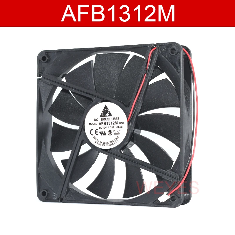 For delta 13525 AFB1312M 13.5cm 135mm DC12V 0.38A 2 Wires Case Cooling Fan