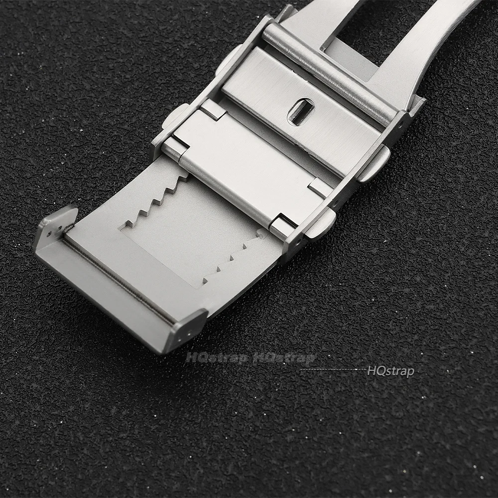 Adjustable Extendable Watch Clasp 14mm 16mm 18mm 20mm 22mm Universal Premium Metal Button 316L Solid Steel Brushed Watch Buckle image 6